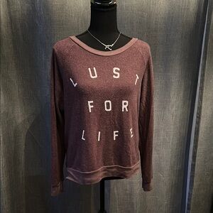 Sol Angeles Purple Relaxed Long Sleeve Sweatshirt